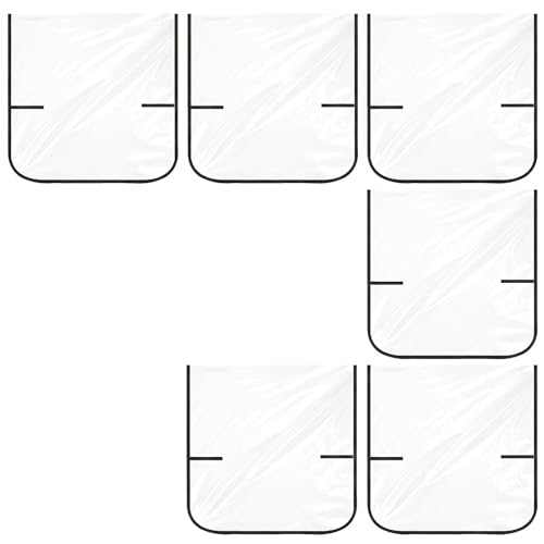 6 Pack Salon Chair Covers, 20" x 16" Universal Thick 12 Mil PVC Plastic Chair Protector for Hair Salon and Spa, Clear Chair Back Covers with Reinforced Black Seams