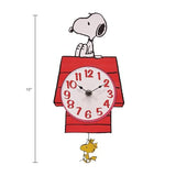 Mark Feldstein, Peanuts Snoopy's Dog House with Woodstock Pendulum Pal Wall Clock, 12 Inch