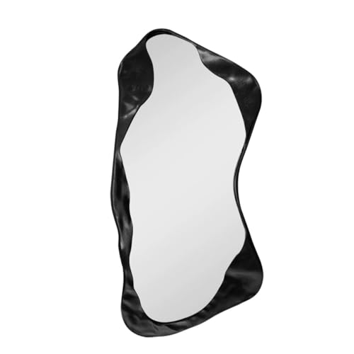 Full Length Mirror Irregular Wavy Mirror, Wave Arched Floor Mirror, Wall Mirror Standing Hanging or Leaning Against Wall black-100 * 180CM