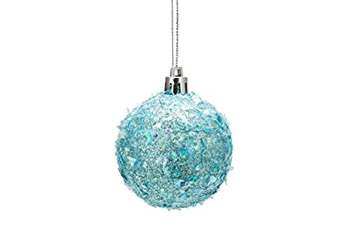 2.36"/60mm shatterproof Christmas Ball Ornaments Tree Decoration Baubles Set of 24 Counts (Sparkly Teal Blue 2.36")
