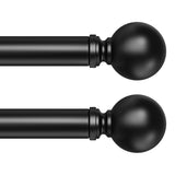 HeiDear 2 Pack Curtain Rods for Windows 30 to 45 Inches, 5/8" Matte Black Metal Curtain Rod, Adjustable Single Window Rods for Bedroom, Living Room, Kitchen, Office