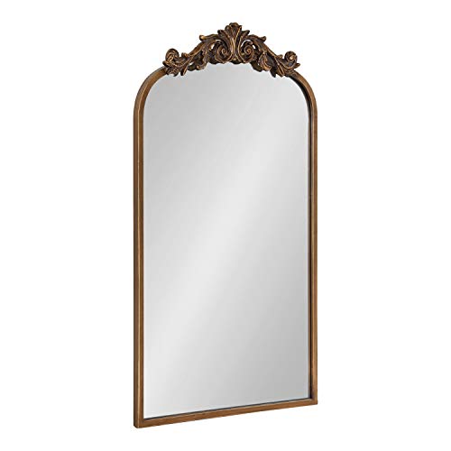 Kate and Laurel Arendahl Traditional Arch Mirror, 19 x 31 , Gold, Baroque Inspired Wall Decor
