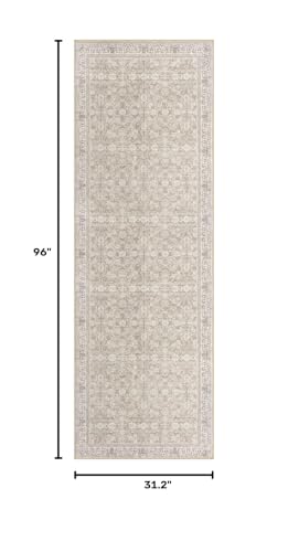 2.6x8 Washable Runner Rug, Non Slip Area Rug for Hallway Kitchen