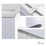 Cordless Roller Shades 100% Blackout Blinds for Windows and Doors, Pull Down Room Darkening Window Shades, Easy to Install for Home and Office, White, Fixed 75 Inches High, 21 Inches Width
