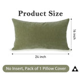 Chenille Lumbar Pillow Covers 14x24 inch Olive Sage Green