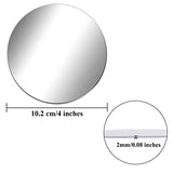 Aneco 6 Pack Acrylic Mirrors - Non Glass, Self Adhesive Round Mirror Wall Stickers for Home Decor, 4 Inches (Thickness 2 mm)