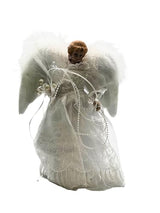 KSA 12" Lighted LED Fiber Optic White and Silver Angel Christmas Tree Topper