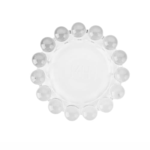 khtumeware Large Chic Clear Bubble Glass Candle Dish – Modern Clear Glass Candle Holder for Tealights & Diffusers, Decorative Tray for Home & Tabletop Decor（1 Pack）