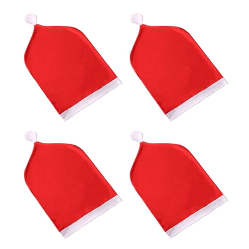 Chair Back Christmas Kitchen Chair Slipcovers in Santa Hat Shape for Holiday Decoration Chair Covers