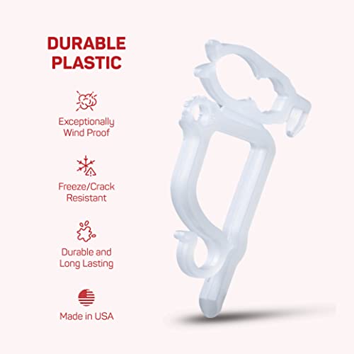 All-Purpose Holiday Light Clips [Set of 200] Christmas Clips, Outdoor Light Clips - Mount to Shingles & gutters - Works with Mini, C6, C7, C9, Rope, Icicle Lights - No Tools Required - USA Made