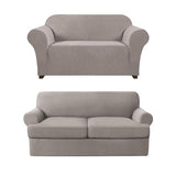 PrinceDeco Stretch Loveseat Sofa Cover Bundle T Cushion Loveseat Slipcover, Taupe