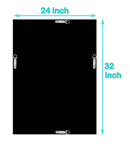 QMDECOR Crystal Crush Diamond Rectangle Silver Mirror for Wall Decoration 24x32inch Wall Hang Frameless Mirror Acrylic Diamond Decor.