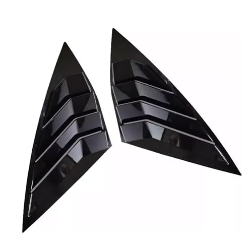 2PCS Fit for Volkswagen Jetta MK7 2019-2023 Car Rear Window Louver Cover Exterior Side Vent Shutter Trim Scoop ABS Accessories(Gloss Black)
