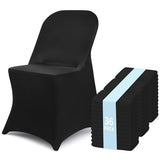 Fixwal 36 Pcs Black Folding Chair Cover, Spandex Stretch Covers Ideal for Wedding, Party, Dining, Business Meeting, Banquet, Universal Fitted Washable Slipcover