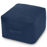 MeMoreCool Square Pouf Ottoman Foot Rest 20x20x15 Inches, Navy
