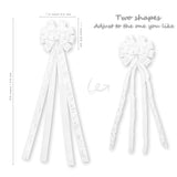 Hismir Christmas Tree Topper Bow，53x13 Inches Large Christmas Bow with Glitter Streamer and Patterned Ribbon，Decorative Bows for Xmas Tree Wreath Door Festival Home Decor(White)