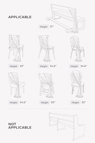 Ling's moment Wedding Chair Sashes Cover Aisle Decorations Draping Fabric Wrinkle-Free with Tie 16 Pcs Sage & Milky Green for Party Ceremony Reception Floral Arrangement Banquet Outdoor Decor