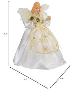 Kurt Adler 10-Light 9-Inch Ivory and Gold Angel Treetop