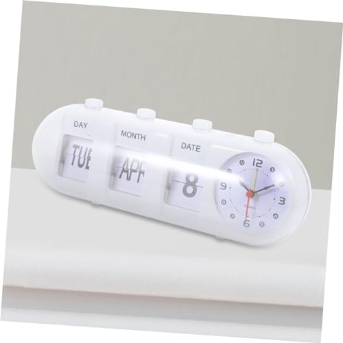 Garneck Home Office Manual Flipping Clock Retro Desktop Calendar Month Date Display Material for Home Decor Easy Read Design for Office Kitchen and More