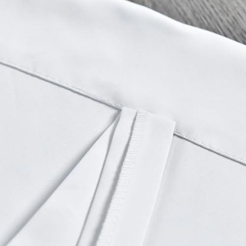 DONREN Pure White Balloon Shades Room Darkening Kitchen Window Curtain - Adjustable Thermal Insulated Tie Up Curtain Panel for Bathroom (34 W x 45 inches Long,1 Panel)