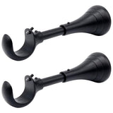 Heavy Duty Curtain Rod Brackets for Wall, 6 inch Adjustable Curtain Rod Brackets Extra Long Over Blinds Holder for Heavy Curtains 2 pcs Extended Window Hardware Wall Mounted Hangers Set of Two Black