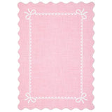 GarveeHome Scalloped Bow Rug for Living Room, Solid Pink Rug for Dorm, Washable Rugs 5x7 Soft Low Pile Non Slip Scalloped Rugs for Nursery College Bedroom Decor Kids Room Playroom