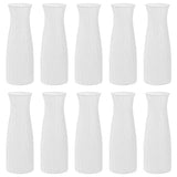 SOUJOY 10 Pack Composite Plastic Flower Vase, White Conic Floral Vase Home Decor Centerpieces, Small Unbreakable Vases for Decor Living Room