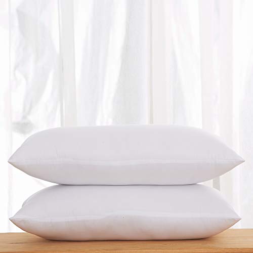 Acanva Premium Throw Pillow Inserts with Microfiber Filled, Lumbar Support Decorative Stuffer for Sofa Bed Couch & Chairs, 16x26, 2 Count, White