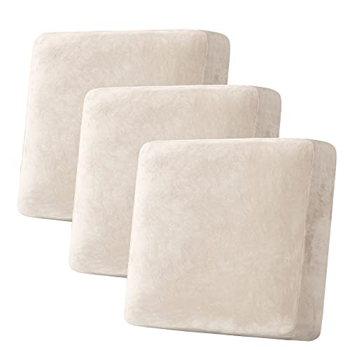 H.VERSAILTEX 3 Piece XL Sofa Cushion Covers Bundle Armless Futon Cover, Ivory