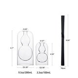 Empty Glass Fragrance Reed Diffuser Bottles,for Essential Oil, with 16pcs Black Reed Sticks,Minimalist Decor,2pcs/Set.