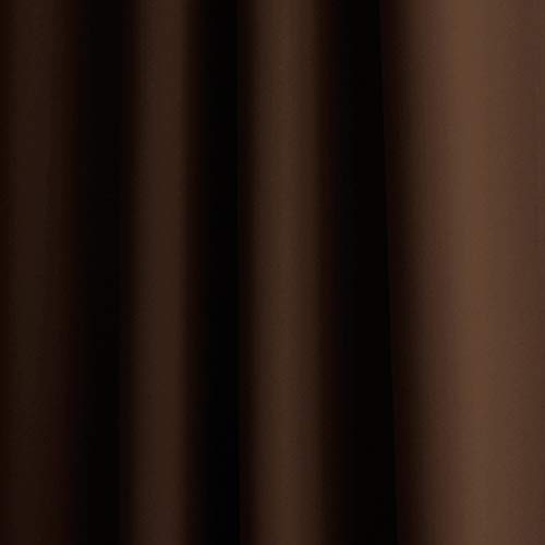 Curtainworks Kendall Color Block Grommet Curtain Panel, 84-Inch, Chocolate