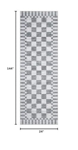GarveeHome 2x12 Checkered Kitchen Runner Rug for Hallway Non Slip Washable