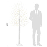 2Pack Lighted Birch Tree with 144 Warm White Lights, 8 Modes Prelit White Artificial Christmas Trees with Timer for Holiday Indoor Outdoor Decor Garden Wedding Party Bedroom Decoration