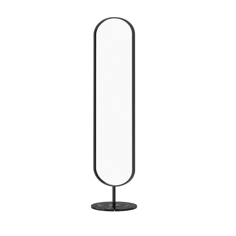 Decorative Floor-to-Ceiling Mirror for Home Bedroom Narrow-Edge Three-Dimensional Dressing Modern Simple Full-Length with Storage for Living Room(Black)