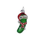 Kurt S. Adler Noble Gems Merry Christmas Pickle Glass Ornament