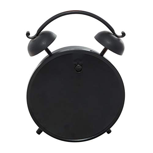 Deco 79 Metal Clock with Bell Style Top, 10" x 4" x 13", Black