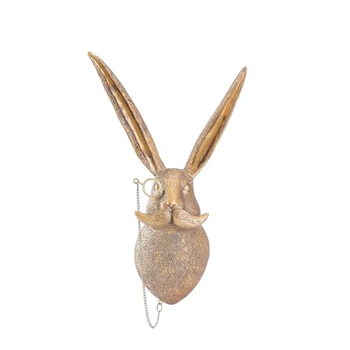 Joogour Head Wall Mount Decor,Resin Animal Sculptures，Art Deco Wall Hanging Decoration for Living Room Bedroom Officeroom Gift (Rabit)