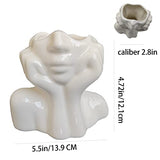 Face Vase Unique Ceramic Vase for Room,Office,Home Decor,White,A