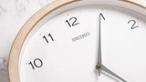 Seiko Clock KX267B Wall Clock, Radio Controlled, Analog, Natural Wood Fabric, Diameter 10.6 x 1.9 inches (270 x 48 mm)