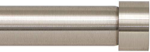 Ivilon Drapery Window Curtain Rod - End Cap Style Design 1 Inch Pole. 48 to 86 Inch Color Brushed Nickel