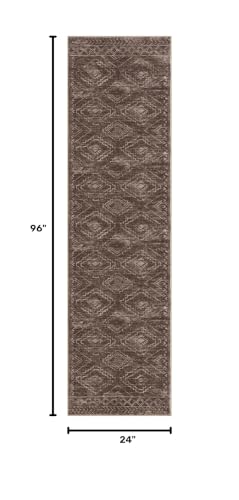 Washable Runner Rug 2x8 ft Runners for Hallway, Chocolate Brown