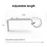 IHRDNNR Curtain Rod Holders Heavy Duty Adjustable Rod Brackets for 7/8 or 1 Inch Rods, Set of 3 (White)