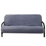 OctoRose Full Size 3 Side Zipper Premium Velvet Rich Opulent Color Bushes - Grey Futon Cover Sofa Daybed Couch Mattress Slipcover (Bush-Grey, Full Size)
