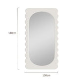 Full Length Mirror, Irregular Clouds Full Body Mirror, Wall Mounted Floor Mirror, Wooden Frame Leaning Hanging Wall Mirror for Bedroom Entrance B-100 * 180cm