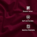 Yakamok Velvet Curtains 84 inches 2 Panels - Luxury Room Darkening Wine Red Curtains for Bedroom Living Room Thermal Insulated Super Soft Window Drapes Rod Pocket, Wine Red, W52 x L84 inches