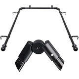 Bay Window Curtain Rods, U shaped Adjustable Curved Curtain Rods for Windows 59 to 184 Inches, Black 1 inch Renter Friendly Heavy Duty Curtain Rods with Brackets for Bedroom, Living Room Curtains