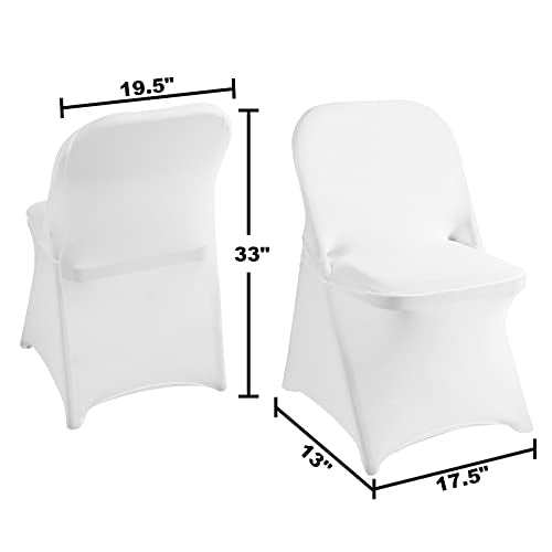 magalo 12 Pack White Spandex Folding Waterproof Chair Cover, Stretch Chair Cover Protector for Wedding, Party, Dining Banquet and Other Special Events