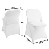 magalo 12 Pack White Spandex Folding Waterproof Chair Cover, Stretch Chair Cover Protector for Wedding, Party, Dining Banquet and Other Special Events