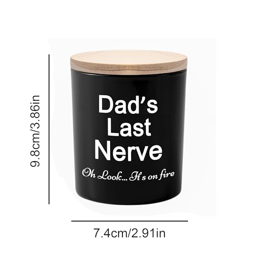 BFJLIFE Dad Gifts from Daughter Son Funny Unique Fathers Day Christmas Birthday Gift for Dad Stocking Stuffers Dads Last Nerve Sandalwood Scented Soy Candles