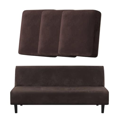 H.VERSAILTEX 3 Piece Sofa Cushion Covers Bundle Armless Futon Cover, Brown